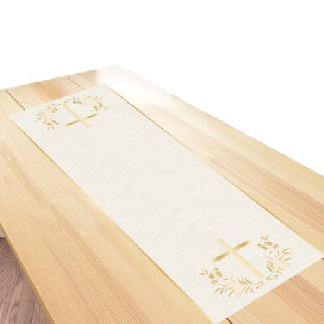 Vibrant Botanical Celebration Table Runner, 46cm x 1.2m, perfect for elegant dining and special occasions.