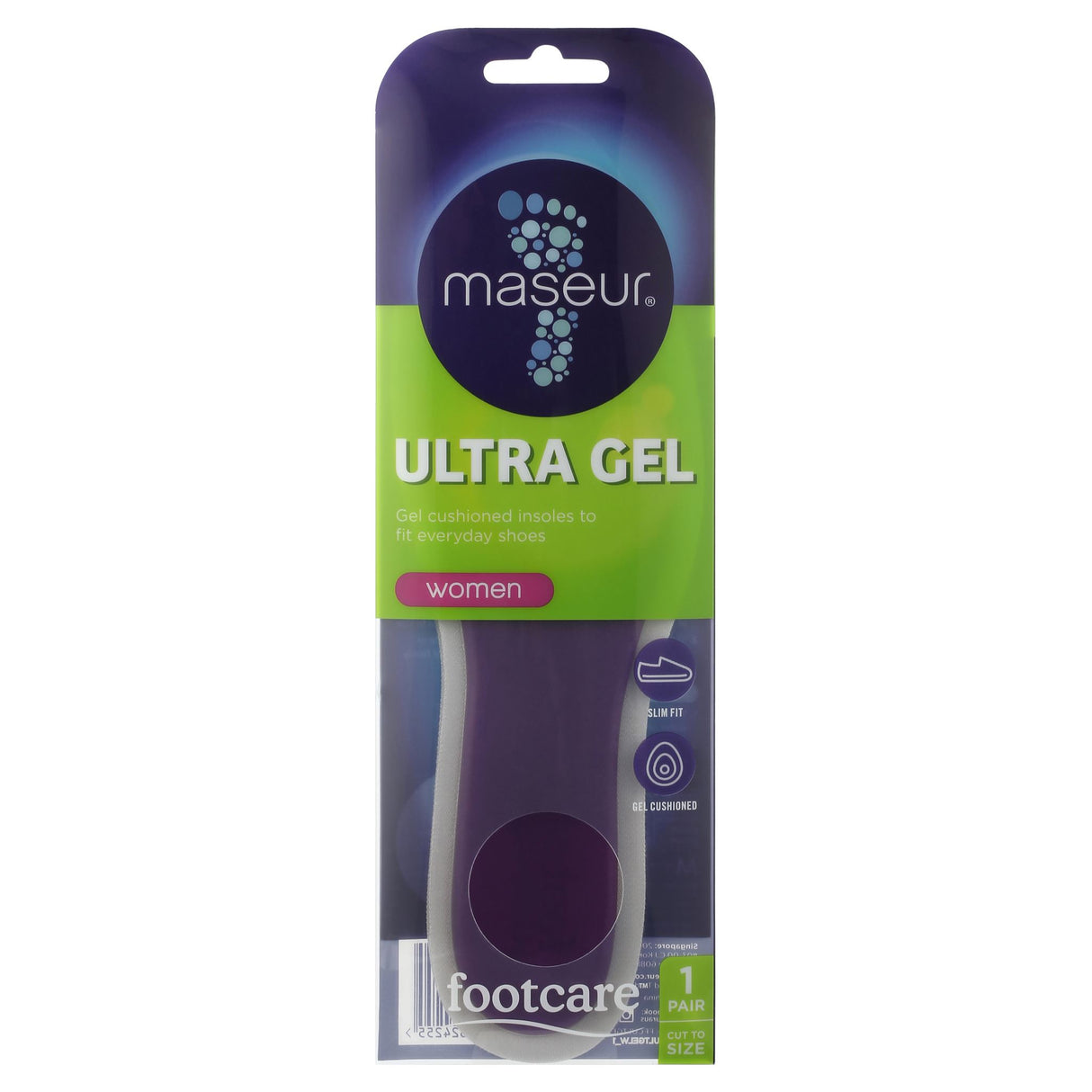 Footcare Women's Ultra Gel Insoles 1 Pair
