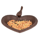 Bird Feeder/Bath - Cast Iron Heart 17cm (Set of 2)