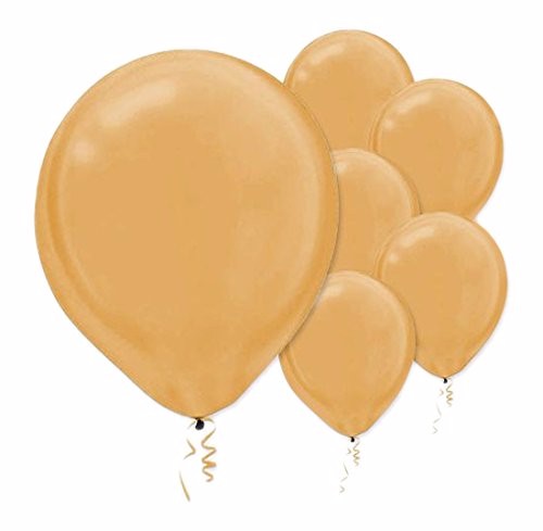 Pack of 50 metallic gold latex balloons, 12cm, perfect for elegant party decorations and celebrations.