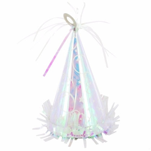 Party Hat Balloon Weight Iridescent PER EACH