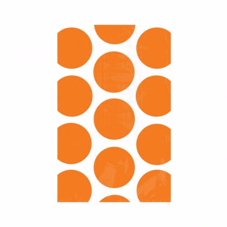 Vibrant orange favor bags with white polka dots, perfect for treats at parties and eco-friendly. Pack of 10.