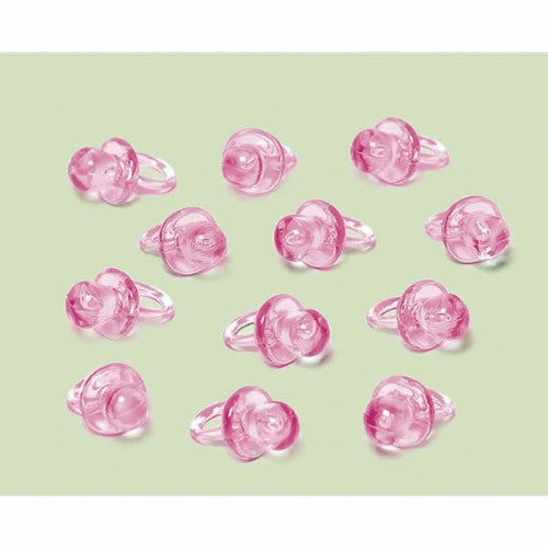Pacifiers Pink Baby Favors Dummies - Pack of 24
