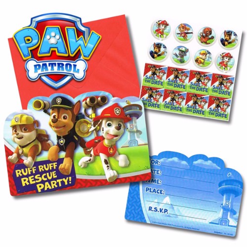 Paw Patrol Invitations - Pack of 8