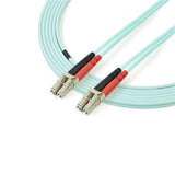 High-Speed 10 Gb Aqua Multimode Fiber Optic Cable 2m - LSZH - LC/LC Duplex 50/125