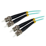 10 Gb Aqua Fiber Optic Cable - Multimode Duplex 50/125 - LSZH - ST to ST - 1 Meter