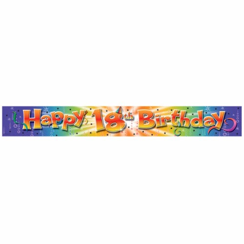 Banner Foil 18th Birthday Bright
