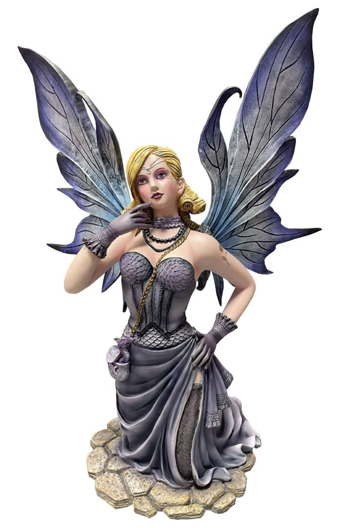 Ornament - Kneeling Fairy with Dragon Saddlebag (47 x 38 x 20cm)