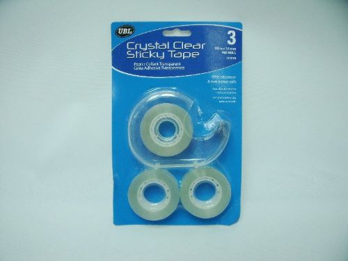 Sticky Tape Roll With Dispenser - 33m (4 Packs)