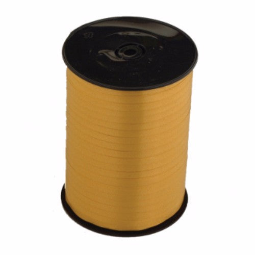 Premium 500m gold curling ribbon for gift wrapping, decorations, and crafts, perfect for any celebration.