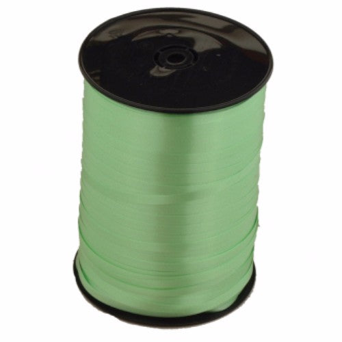 Vibrant citrus lime green curling ribbon roll, 500m, perfect for crafting, gift-wrapping, and decorating events.