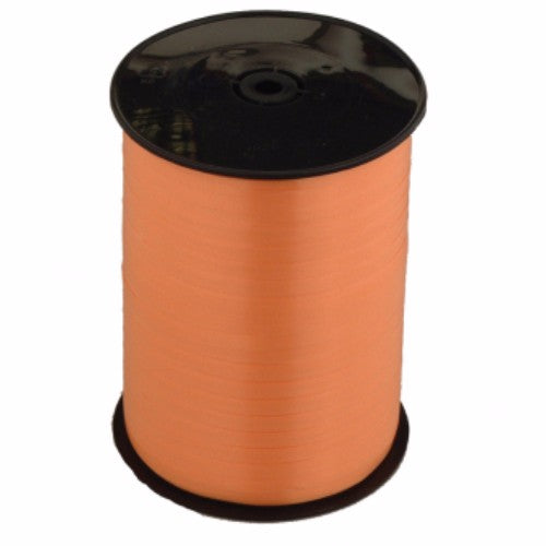 Vibrant 500m orange curling ribbon for gift-wrapping, crafts, balloon bouquets, and themed events.