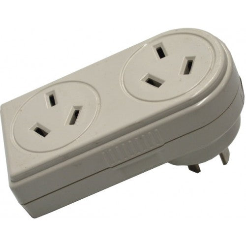 Double Adaptor - Horizontal 10amp  Xcel #Lao28b