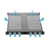 1U Adjustable Depth Vented Server Rack Shelf - Heavy-Duty Steel, Airflow Design, TAA Compliant