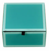 Aqua Blue Glass Trinket Box