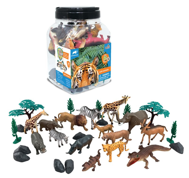 WILD ANIMALS Toy Set - AP (30PC BUCKET)