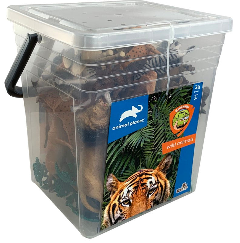 JUNGLE ANIMALS Toy Set - AP (28PC SQUARE BUCKET)