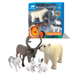 5-piece polar animal toy set made from recycled plastic, perfect for imaginative and educational play for kids.