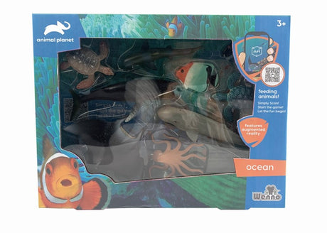 Colorful ocean animals toy set featuring dolphins, whales, and turtles for imaginative and educational play.