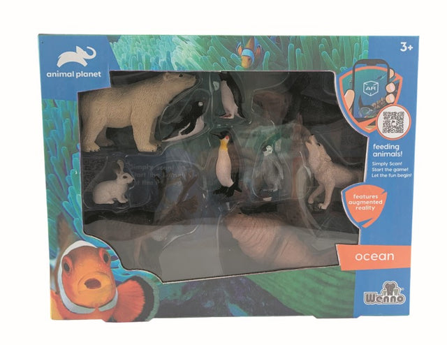 POLAR ANIMALS Toy Set featuring 10 eco-friendly Arctic wildlife figures, perfect for imaginative play and education.