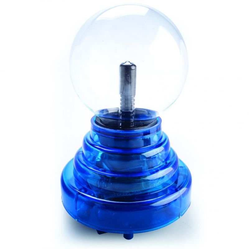 Plasma Ball with Blue Base - Battery Operated 3-inch