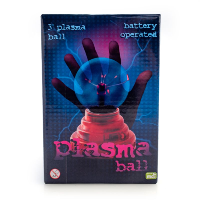 Plasma Ball with Red Base - Battery Operated (3 inch)