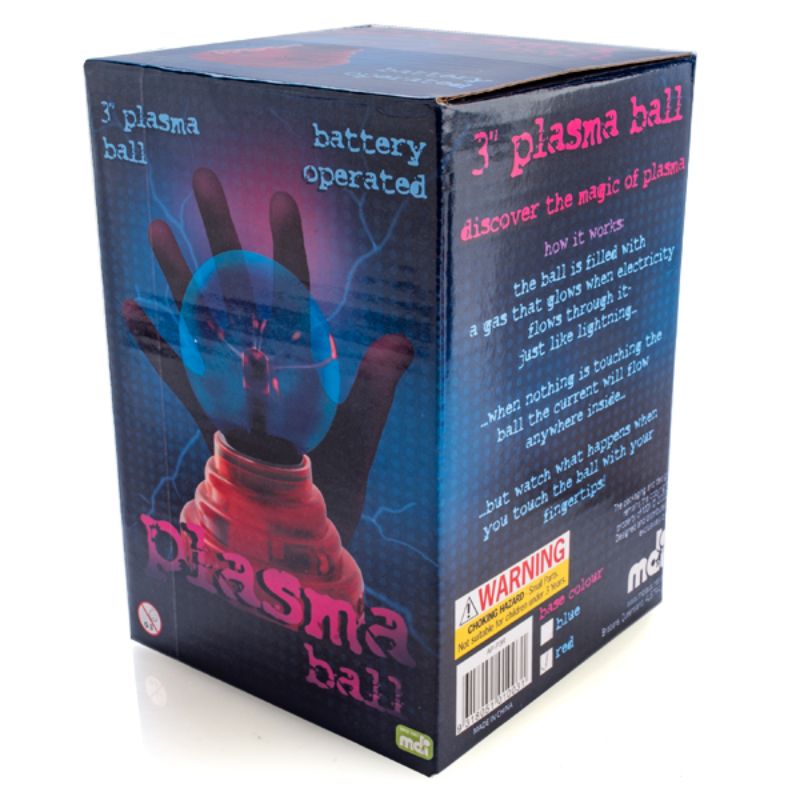 Plasma Ball with Red Base - Battery Operated (3 inch)