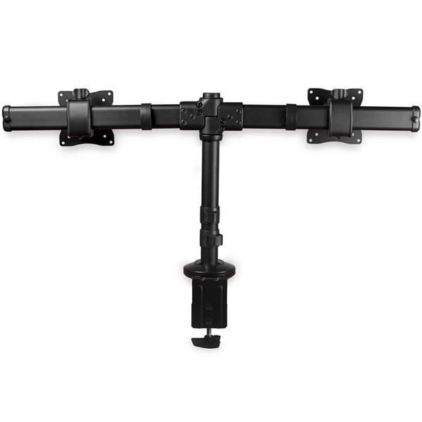Ergonomic Dual-Monitor Arm Desk Mount for 13"-27" Monitors - Adjustable & Space-Saving
