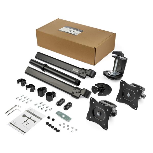Ergonomic Dual-Monitor Arm Desk Mount for 13"-27" Monitors - Adjustable & Space-Saving