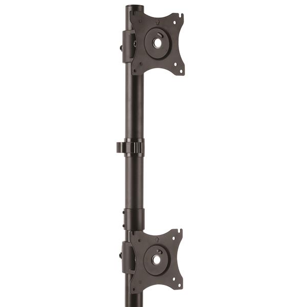 Ergonomic Vertical Dual-Monitor Stand - Sturdy Height Adjustable Mount for 2 Screens 13-27 Inches