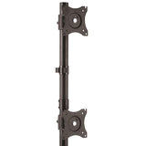 Ergonomic Vertical Dual-Monitor Stand - Sturdy Height Adjustable Mount for 2 Screens 13-27 Inches