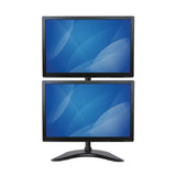 Ergonomic Vertical Dual-Monitor Stand - Sturdy Height Adjustable Mount for 2 Screens 13-27 Inches