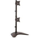 Ergonomic Vertical Dual-Monitor Stand - Sturdy Height Adjustable Mount for 2 Screens 13-27 Inches