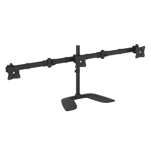 Triple Monitor Desk Stand Mount - Adjustable Articulating Multi-Monitor Holder for Ergonomic Setup