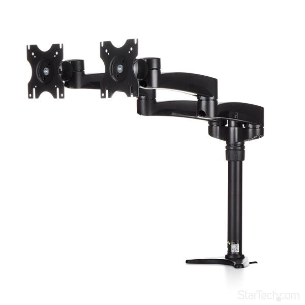 Adjustable Dual Monitor Arm - VESA Mount for 12-24 inch Screens, Ergonomic Desk Solution