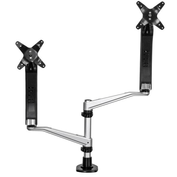 Ergonomic Desk Mount Dual Monitor Arm - Full Motion Tool-less VESA Support for 30" Screens