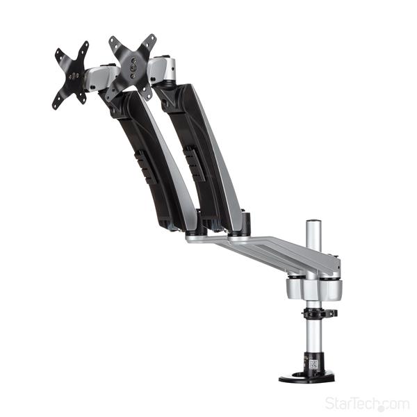 Ergonomic Desk Mount Dual Monitor Arm - Full Motion Tool-less VESA Support for 30" Screens