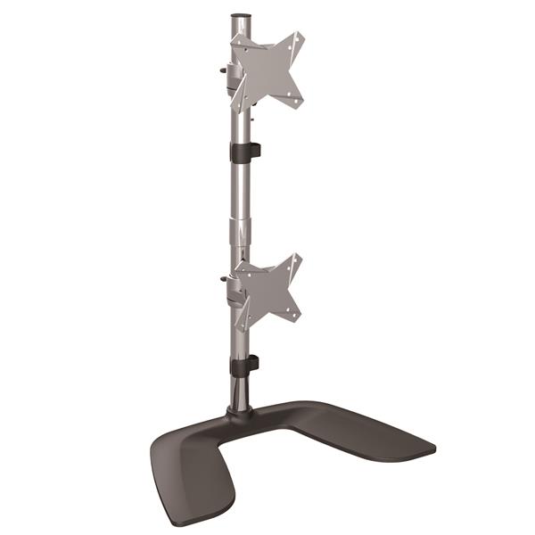 Aluminum Vertical Dual Monitor Stand for 13"-27" Monitors - Save Desk Space & Enhance Comfort