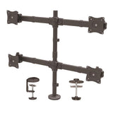 Heavy Duty Quad Monitor Arm for Desk - Articulating Steel Mount for 4 Screens 13-27 Inch