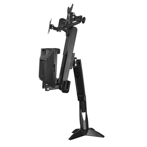 Ergonomic Sit Stand Dual Monitor Arm with Adjustable Desk Mount for Enhanced Productivity