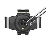 Adjustable desk-mount tablet stand with articulating arm for optimal iPad and Android device positioning.