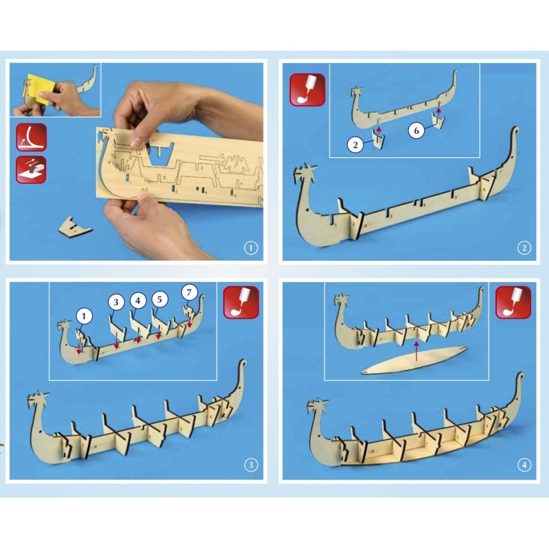 Wooden Ship & Fittings - Art & Kids: VikingShip w/paint