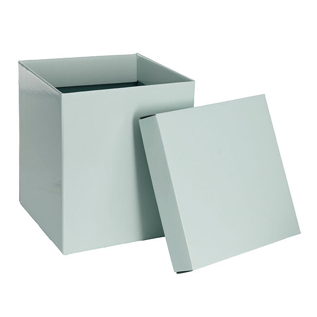Gift Box with Lid Tall Flat Pack Sage Green (22x22x25cmH)
