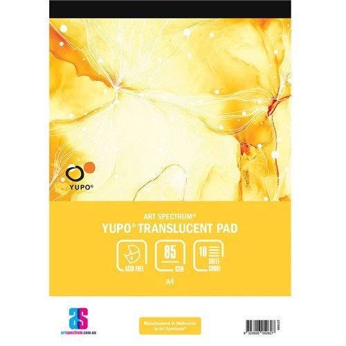Art Spectrum Yupo Pad 85gsm with 10 sheets of ultra-smooth, synthetic paper for vibrant artistic creations.