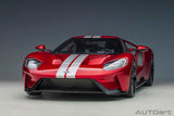 Diecast Car - 1/12 Ford GT Red w/silver