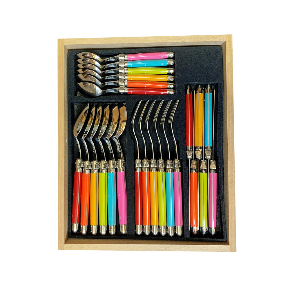 VERDIER CUTLERY SET 24 PC PASTEL