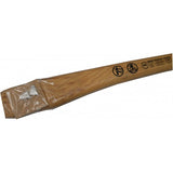 Hickory axe handle 75cm full eye, designed for durability and shock absorption, perfect for wood chopping and outdoor projects.