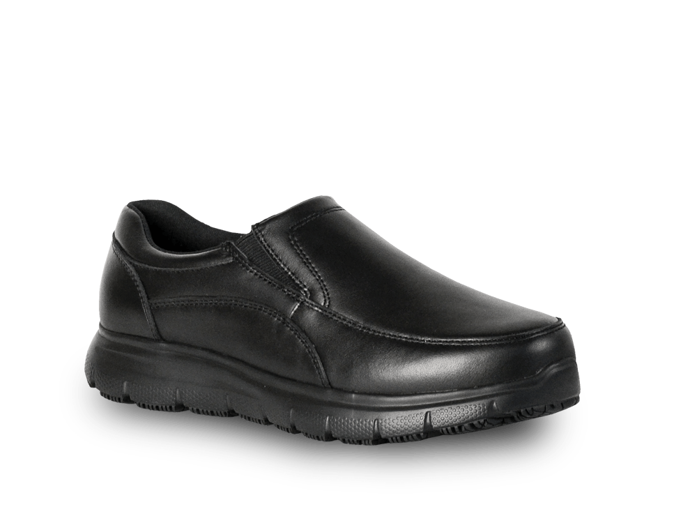 Safety Shoe Bata Atlanta Black Leather Slip On (Size: 8)