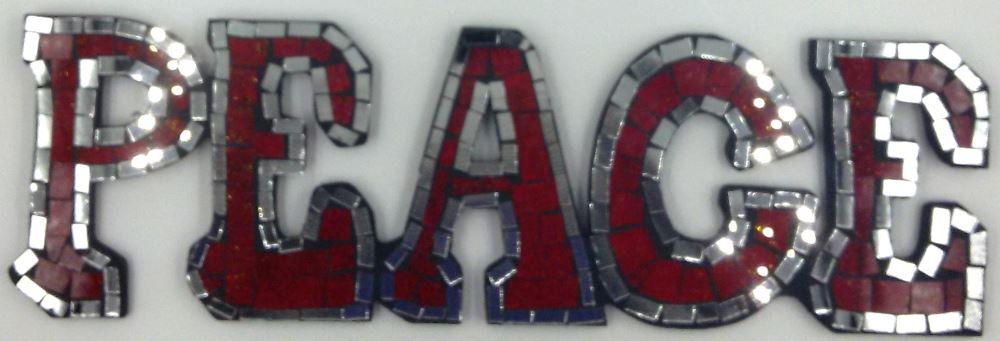 Wall Art - Mosaic - Peace - Red