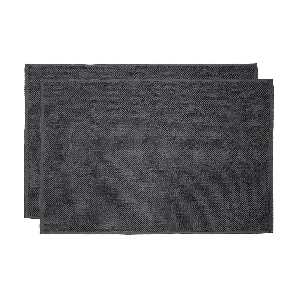 Angove 2pack Bath Mat 50x80cm Charcoal- Bambury